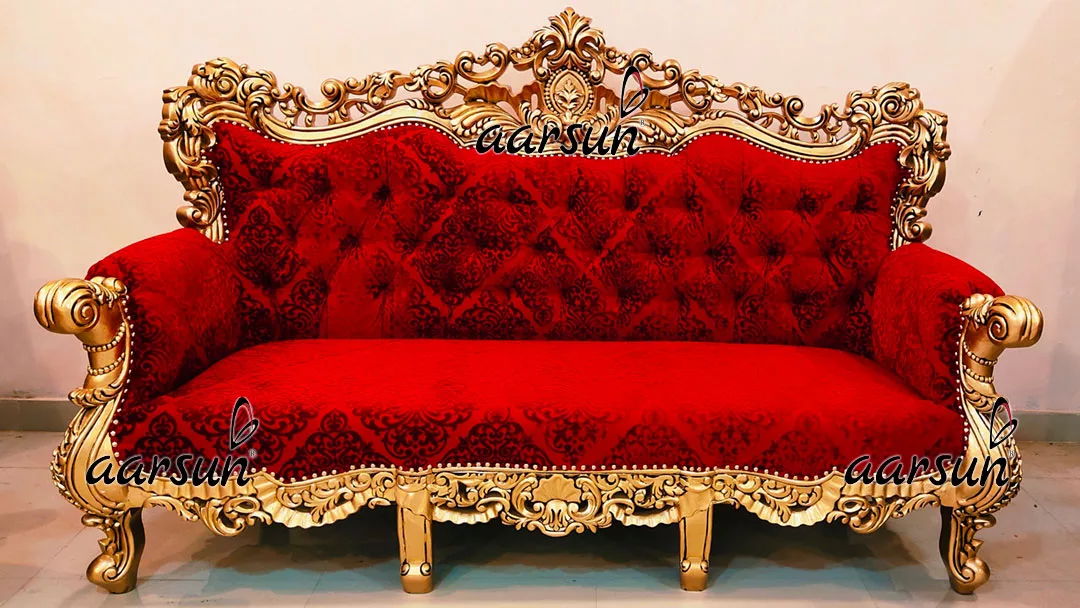 Ultra Royal Sofa Set in Red & Gold YT-467 view 5
