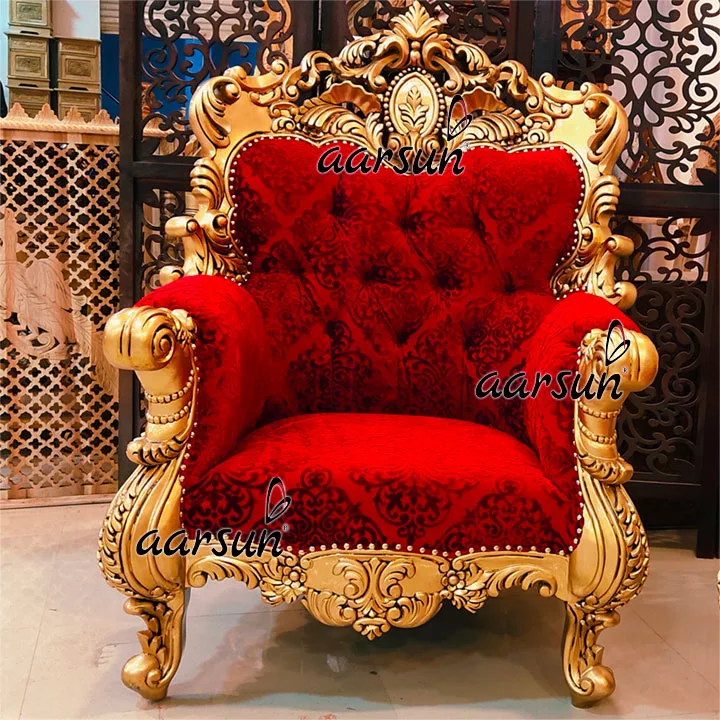 Ultra Royal Sofa Set in Red & Gold YT-467 view 6