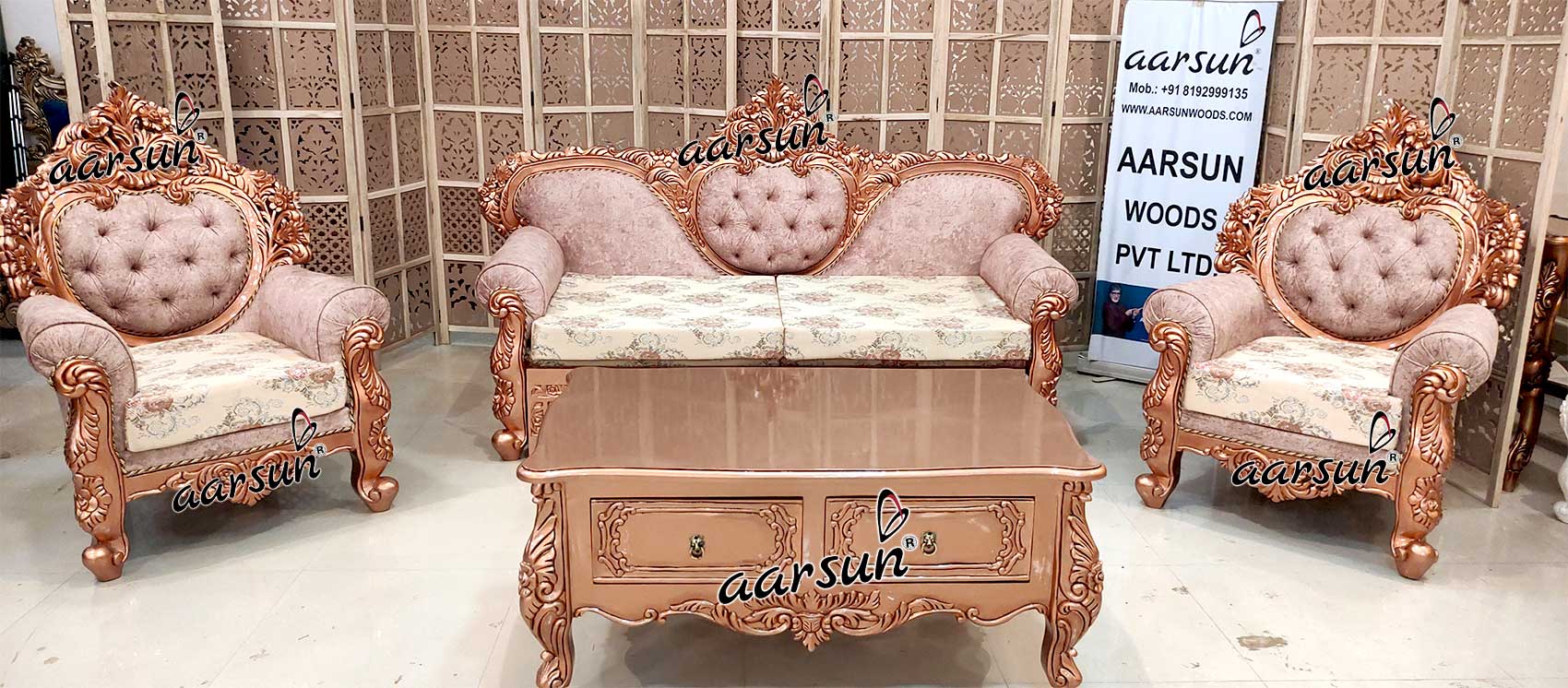 Unique Rose Gold Sofa Cum Bed YT-624 view 4
