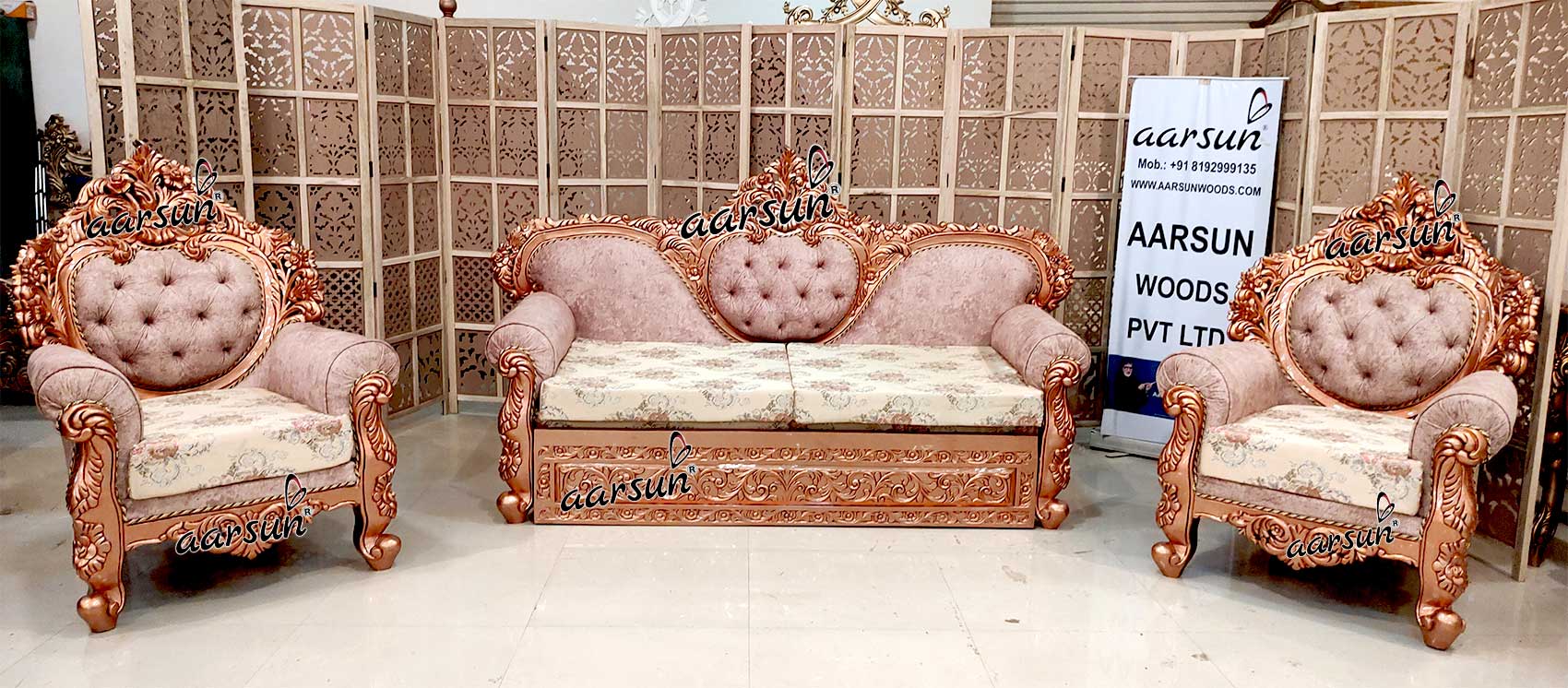 Unique Rose Gold Sofa Cum Bed YT-624 view 5
