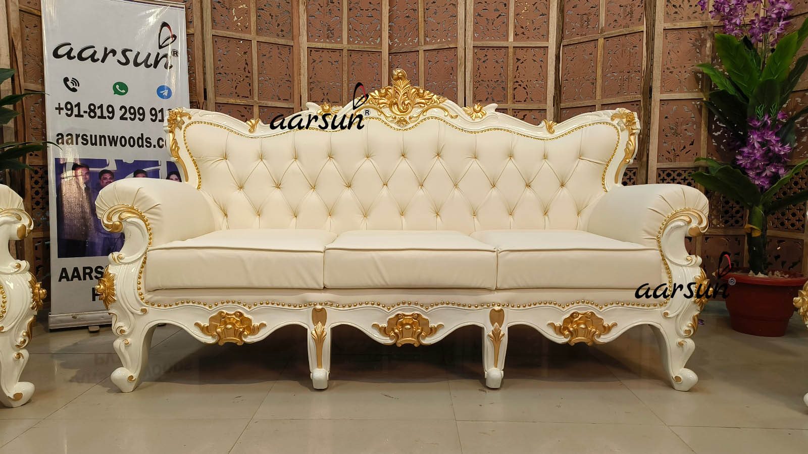 Unique Sofa Set in White Polish NT-008 view 4