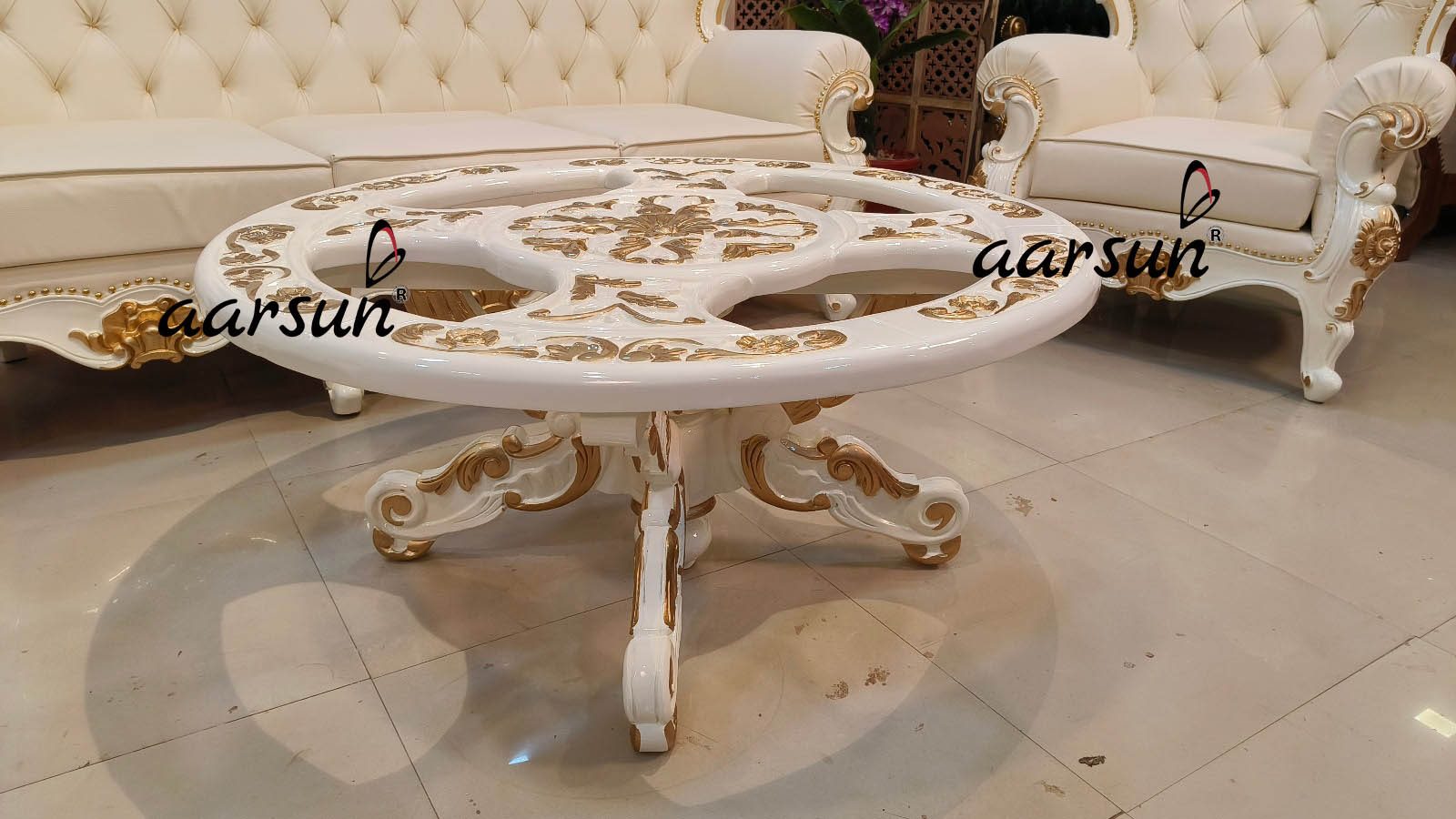 Unique Sofa Set in White Polish NT-008 view 5