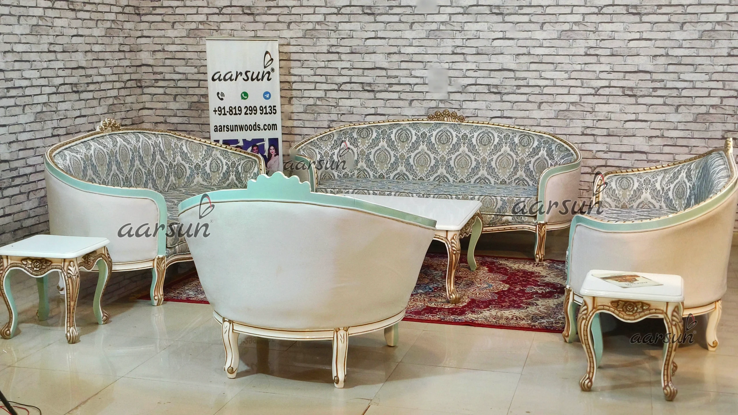 Unique Sofa Set with hand-carved workmanship view 3