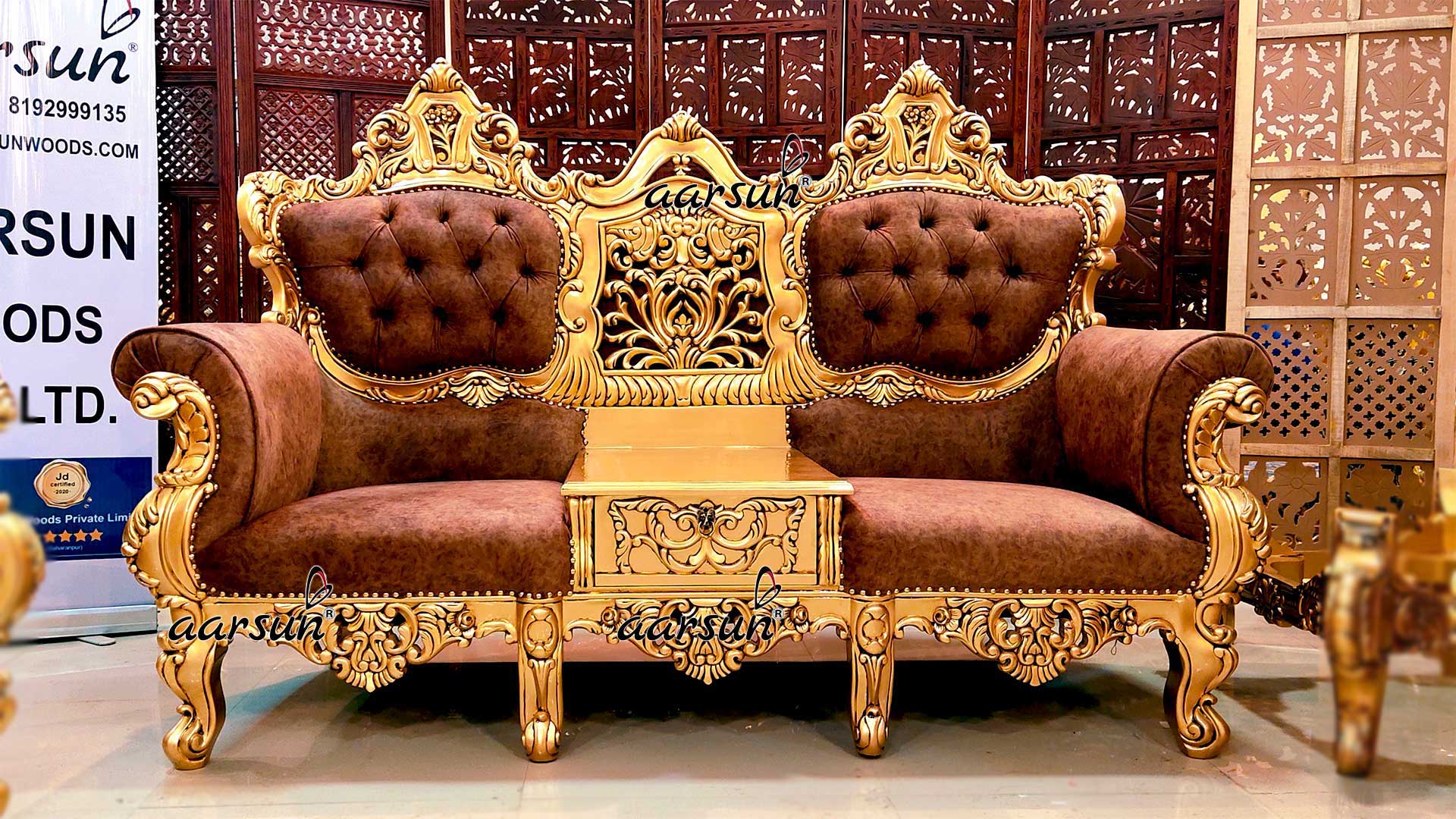 Unique Style Luxurious Sofa Set in Antique Gold Paint YT-417 view 3