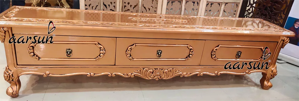 Victorian Royal Sofa Set in Copper Paint with TV Unit YT-377 view 4