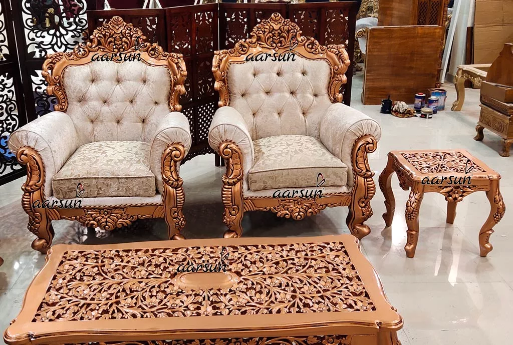 Victorian Royal Sofa Set in Copper Paint with TV Unit YT-377 view 5