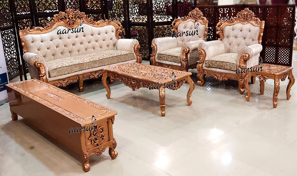 Victorian Royal Sofa Set in Copper Paint with TV Unit YT-377 view 6
