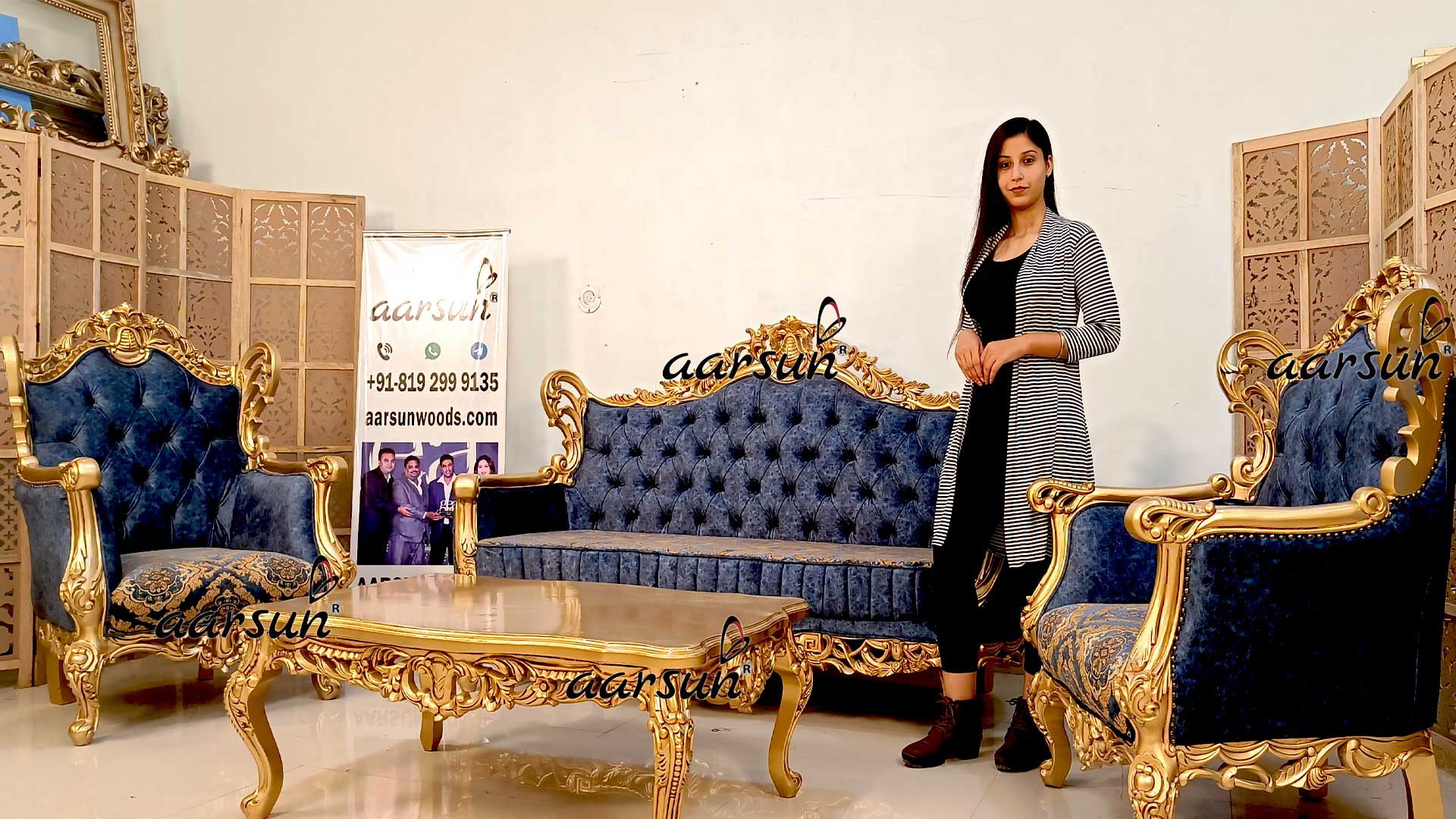 Victorian Style Sofa Set view 4