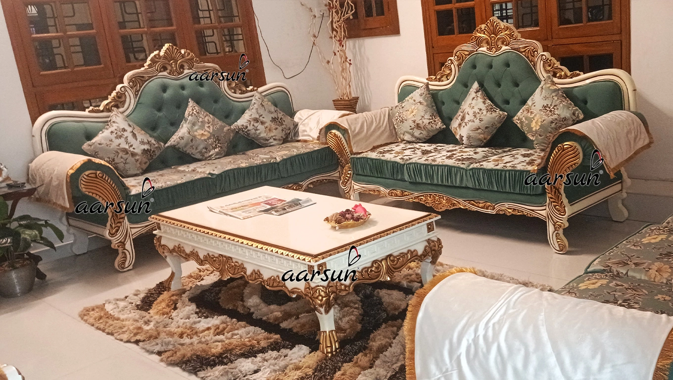 Victorian Style Wooden Sofa Set for Modern Homes