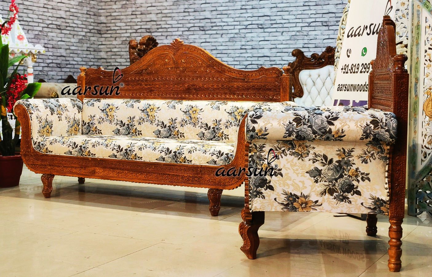 Vintage Rajasthani Style Sofa Set with Video view 6