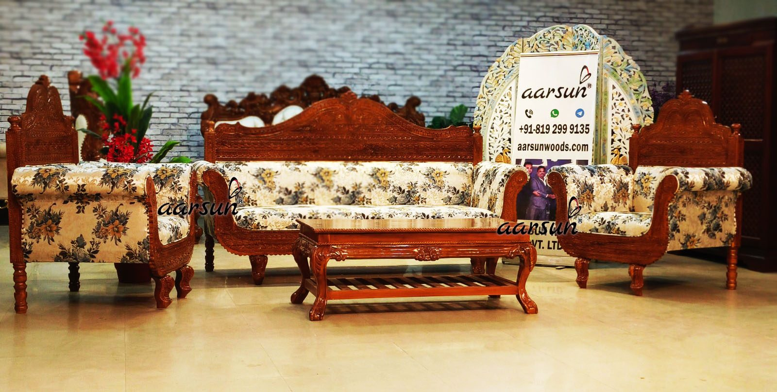 Vintage Rajasthani Style Sofa Set with Video view 7
