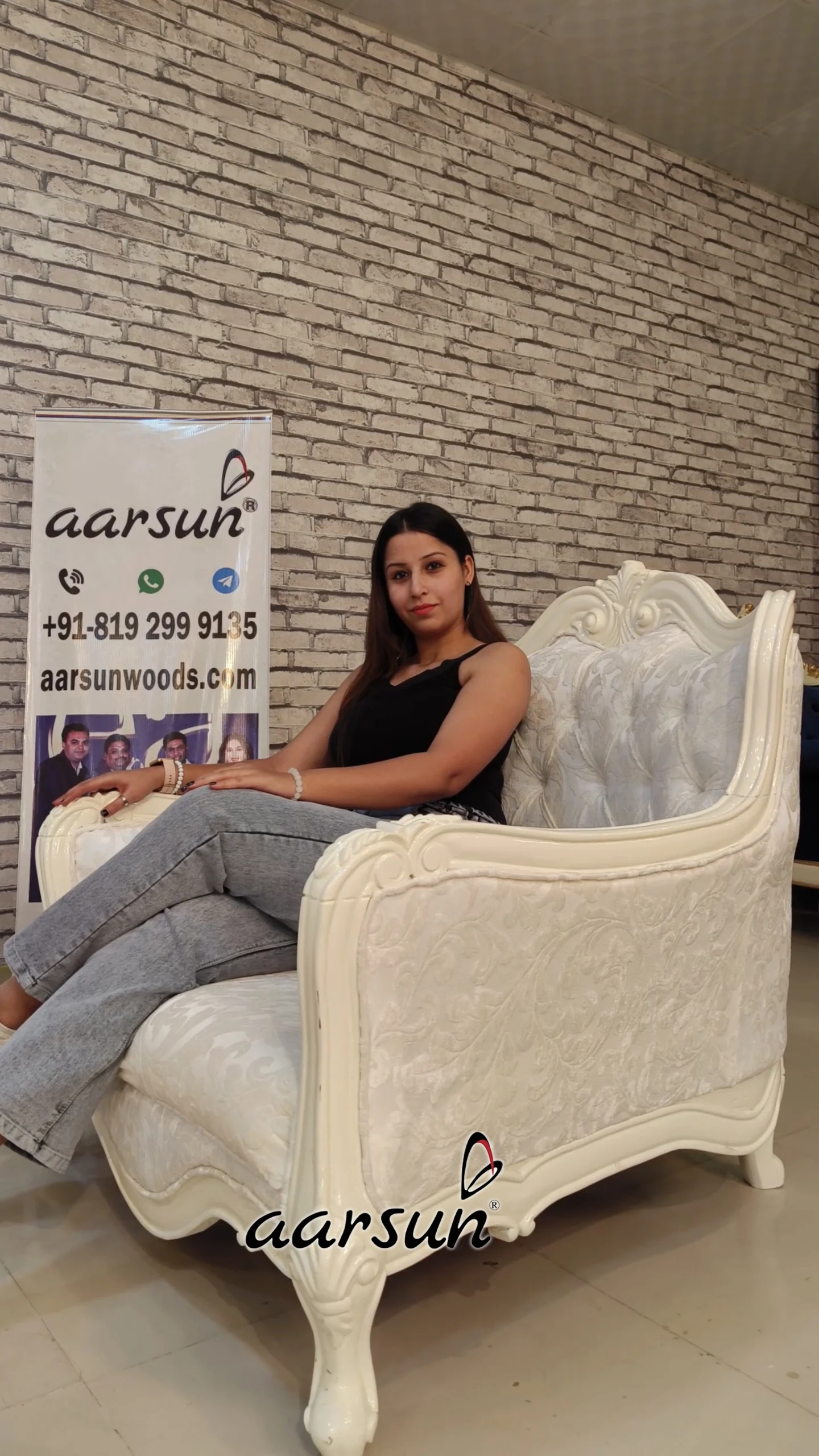 White Classic Sofa Set view 10