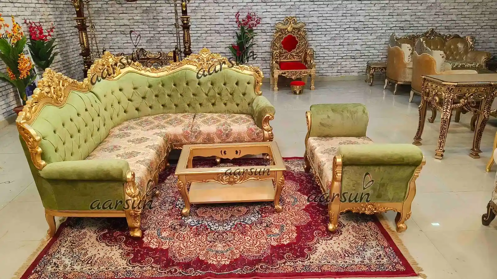 Wooden Sectional Sofa Set Modern Design view 3