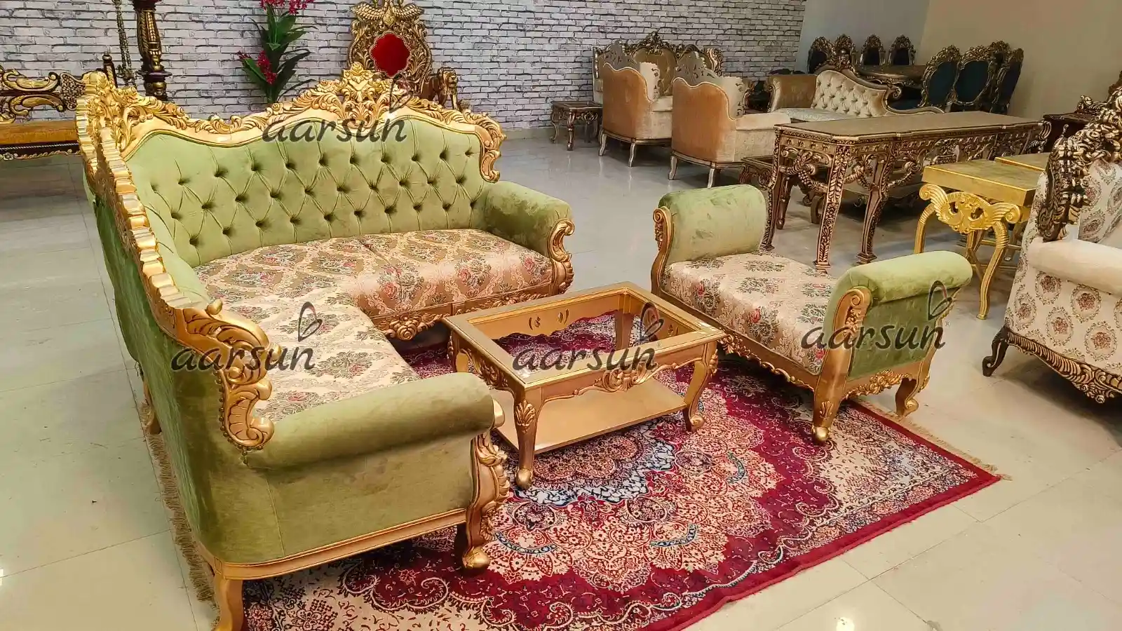 Wooden Sectional Sofa Set Modern Design view 6