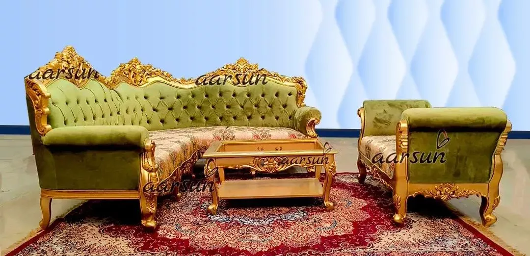 Wooden Sectional Sofa Set Modern Design