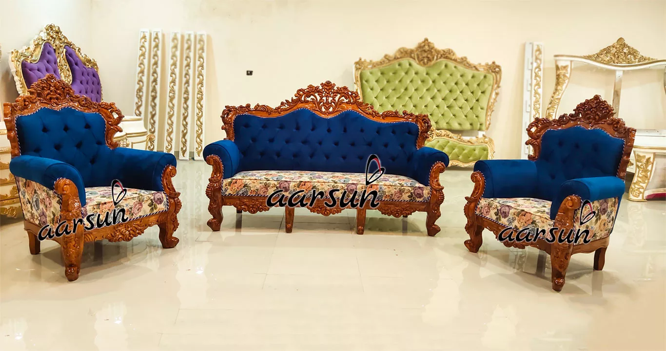 Wooden Sofa Set 5 Seater 3+1+1 view 4