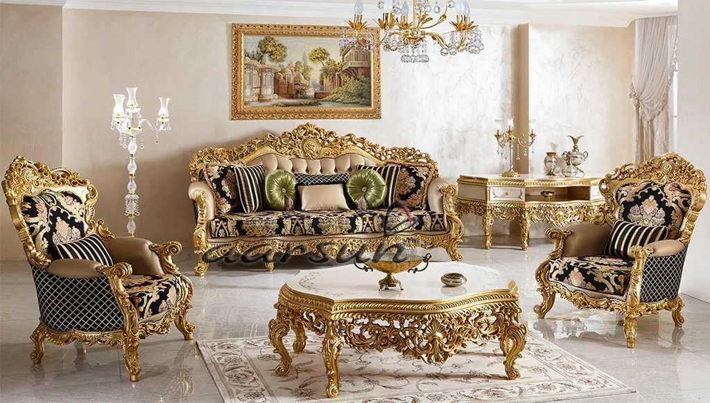Wooden Sofa Set Luxury Living Room Furniture SF-0016