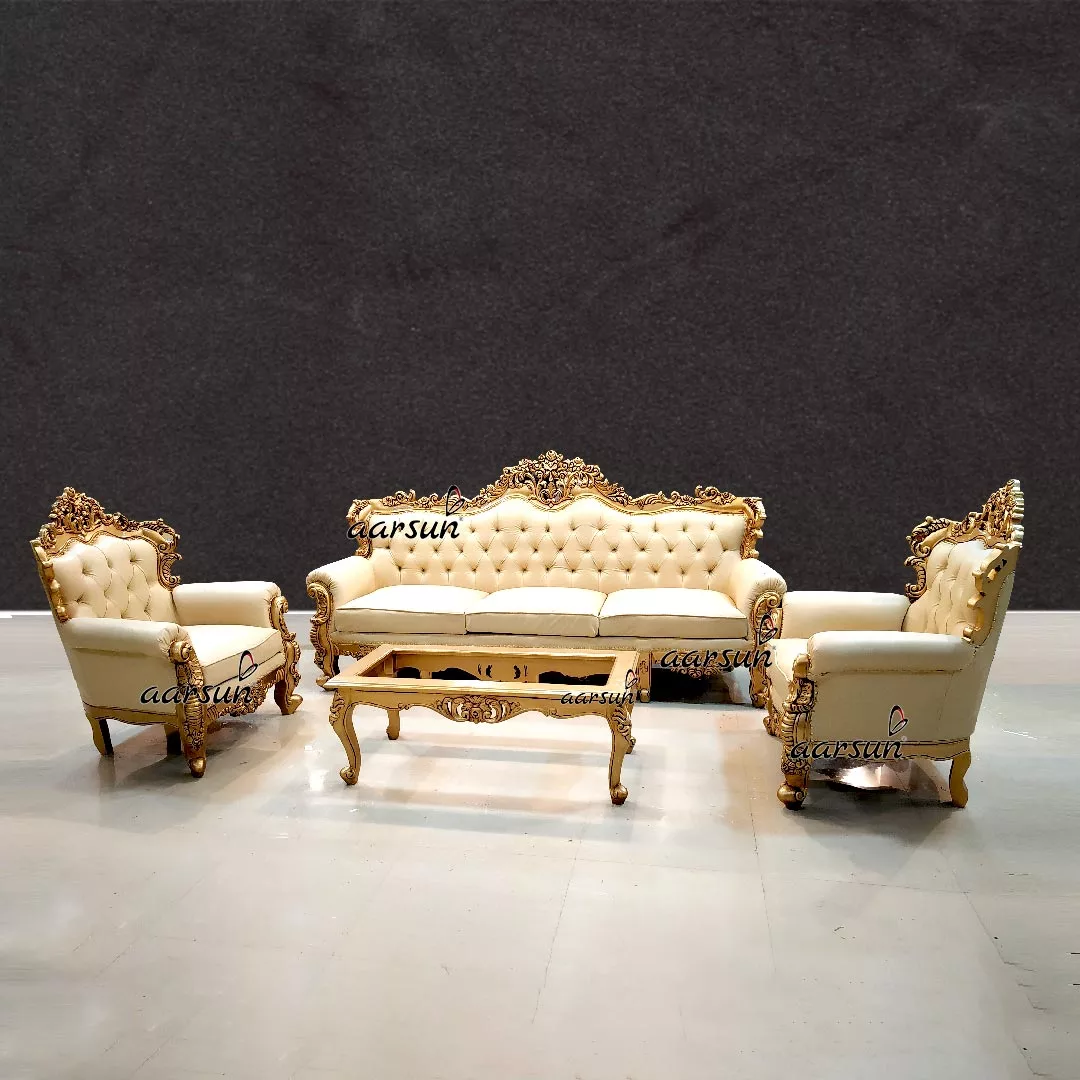 Wooden Sofa Set in Gold Duco Finish YT-167