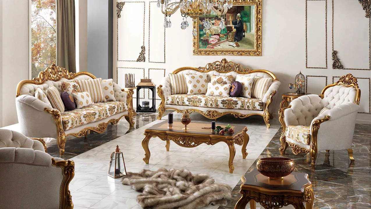 Wooden Sofa Set with Antique Style SF-0098