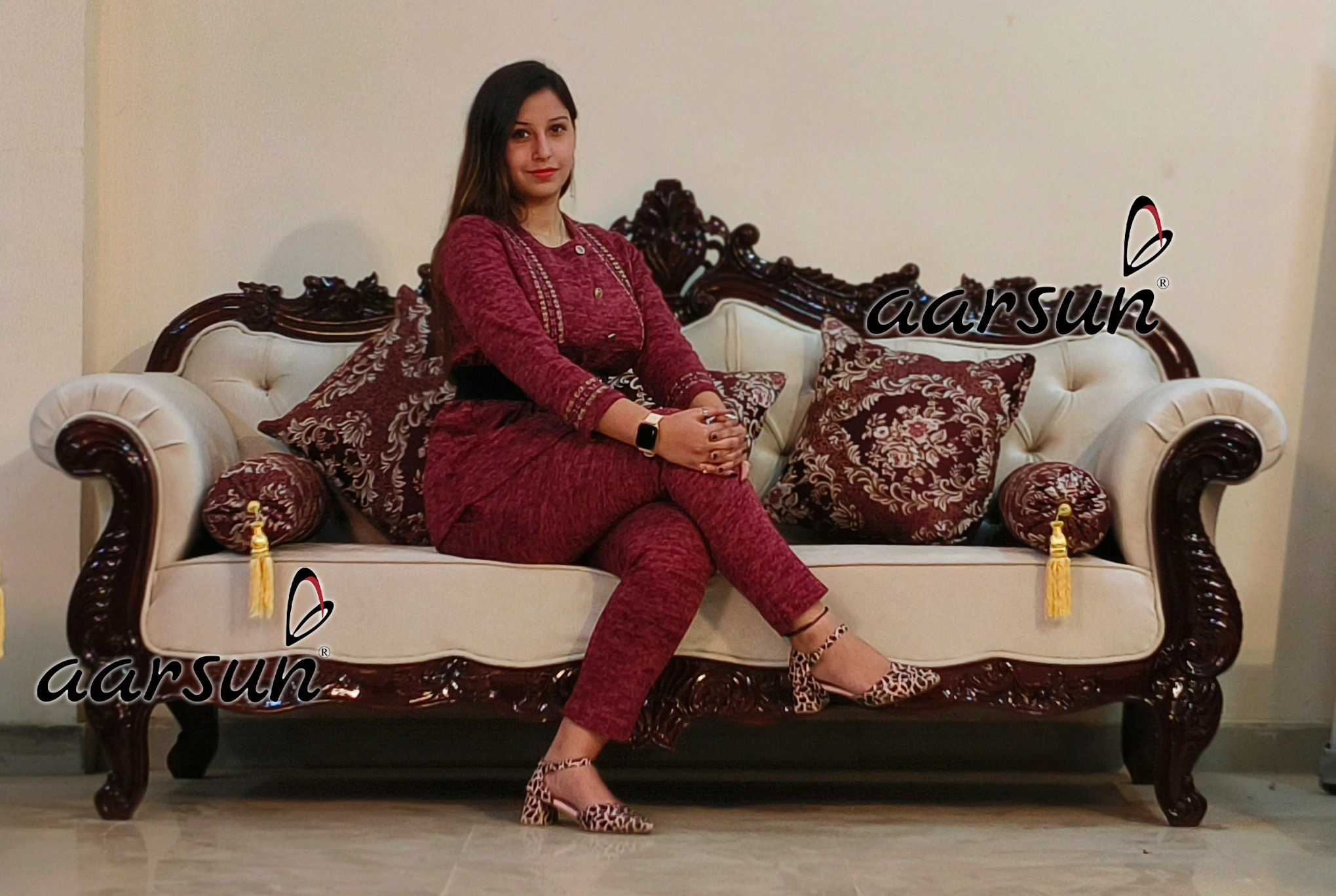 Wooden Teak Wood Sofa Set view 3